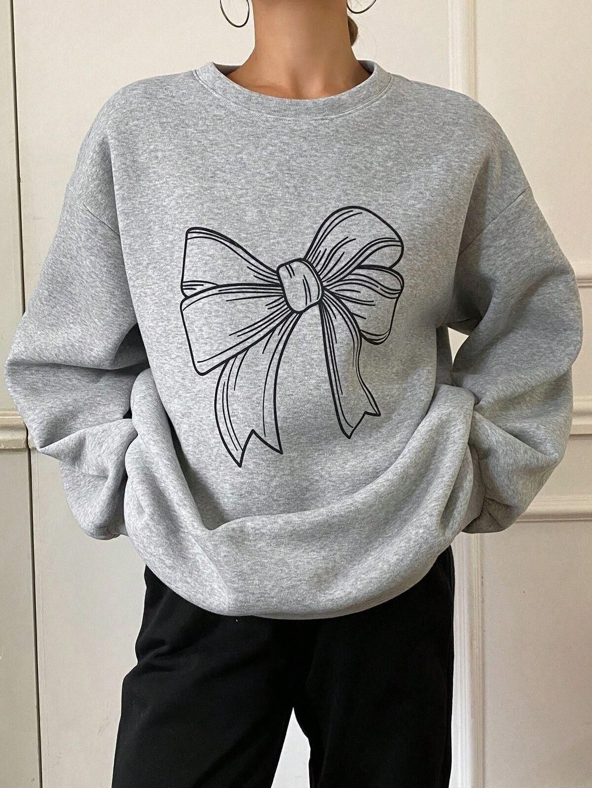 Gri Y2K Harajuku Black Big Ribbon Sweatshirt x6