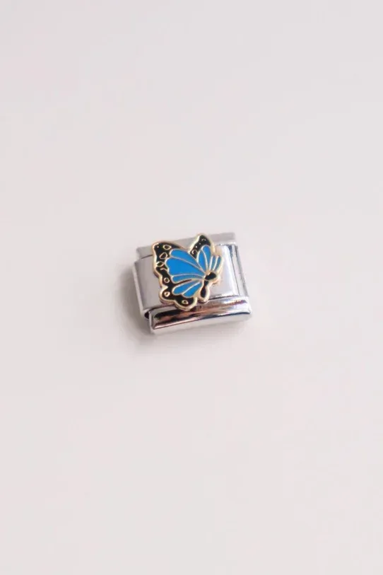 Light Blue Butterfly İtalyan Charm