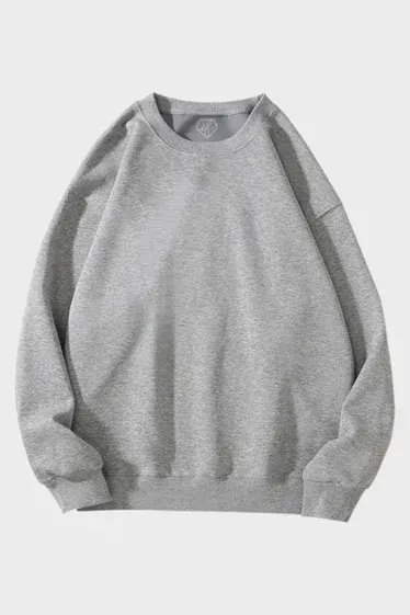 Gri 3 İplik Şardonlu Basic Sweatshirt x6