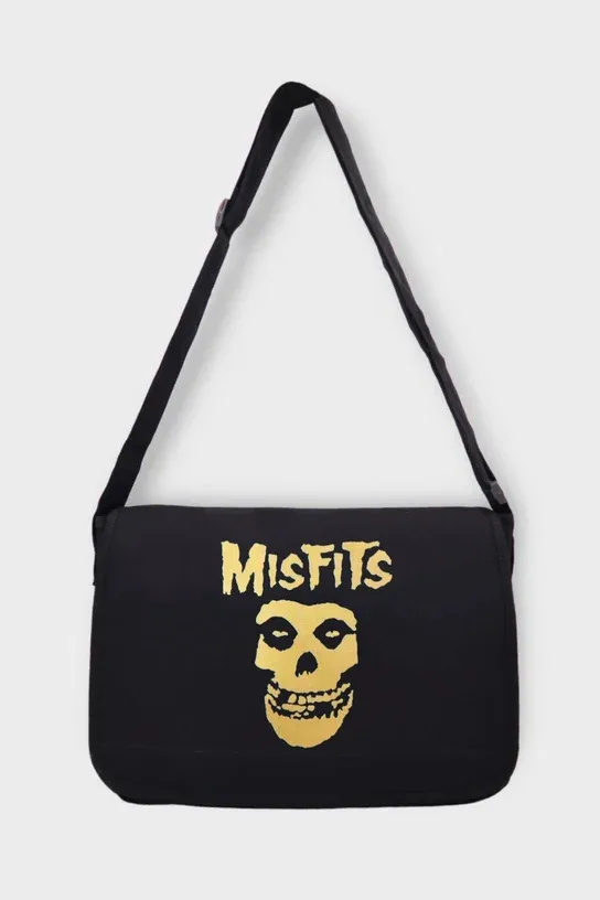 Siyah Misfits Postacı Çantası