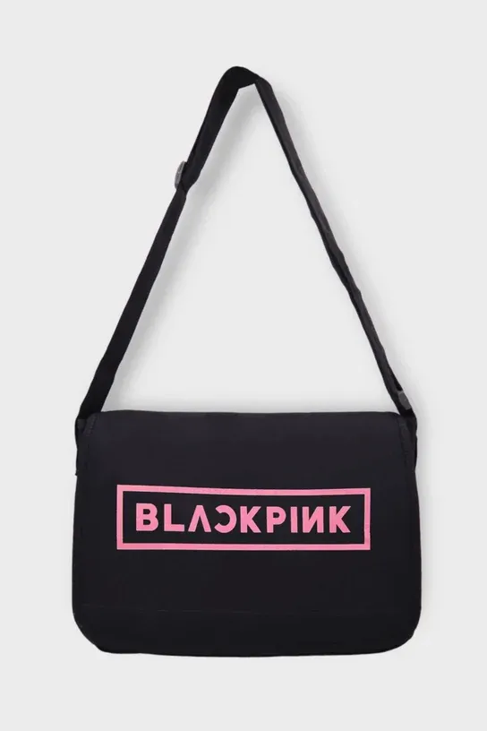 Siyah Black Pink Yazılı Postacı Çanta