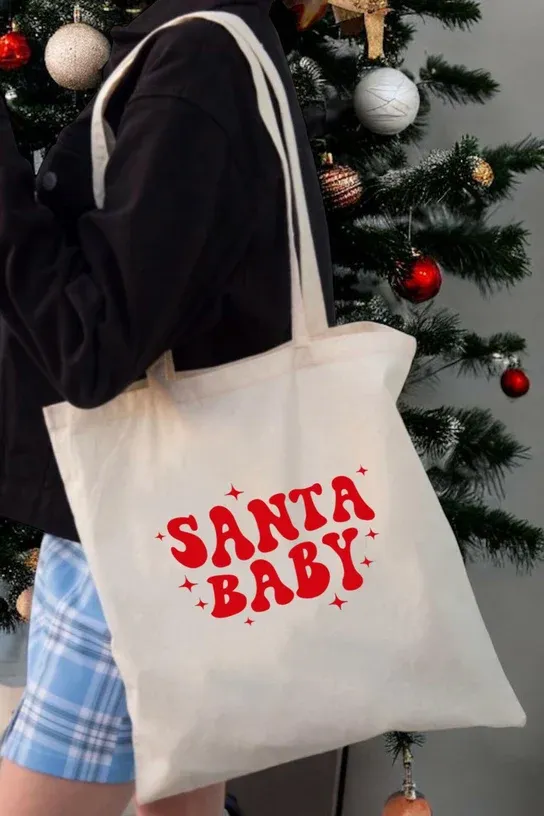 Bez Çanta Çeşitleri - Santa Baby Yazılı