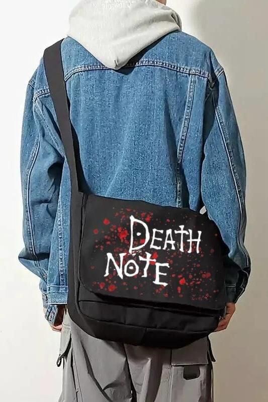 Death Note Kırmızı Noktalı Siyah Postacı Çanta