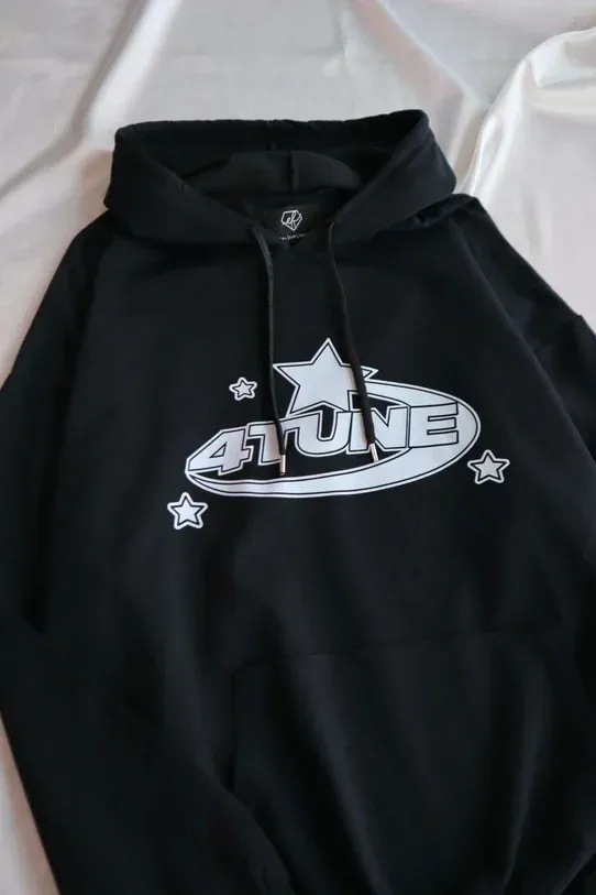 Siyah Kapüşonlu 4 Tune Sweatshirt x6