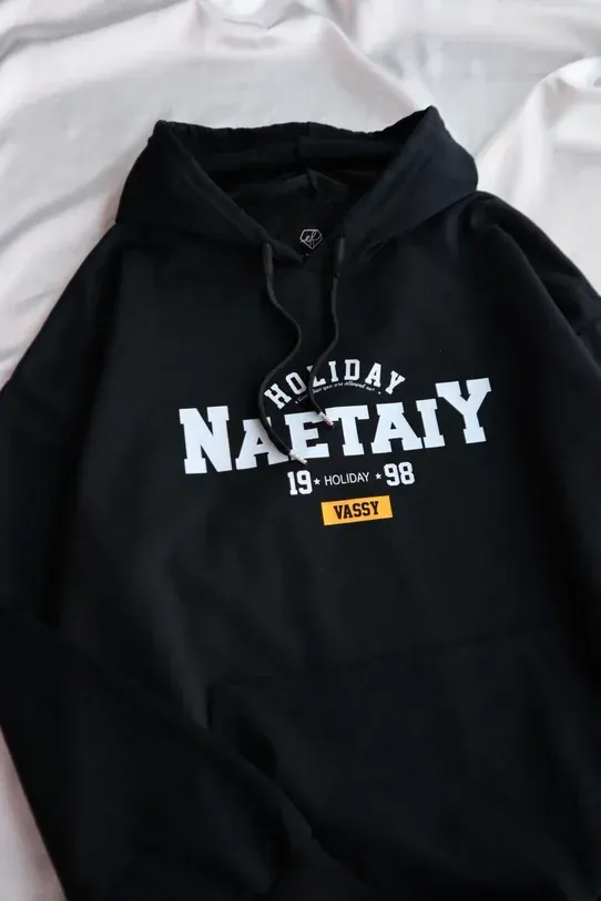 Siyah Kapüşonlu Holiday Naetaiy Sweatshirt x6